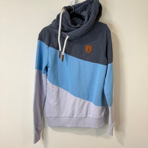 Wanakome Women's Selene Hoodie Sweatshirt Pullover Colorblock Blue Medium - Picture 1 of 7